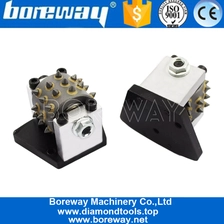 China 30 Teeth Rotary Bush Hammer Roller With Trapezoid Base Installed On Floor Machine manufacturer