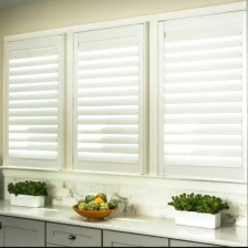 China Custom made PVC fauxwood shutter, Water proof PVC Blinds supplier manufacturer