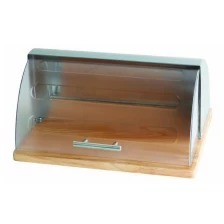China Bread Bin Made Of Sturdy Stainless Steel With Wood Bottom EB-OV1209 manufacturer