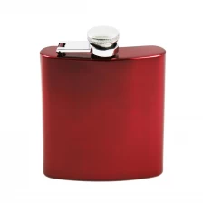 China Classic Red Stainless steel 6oz shiny Hip Flask EB-HF005 manufacturer