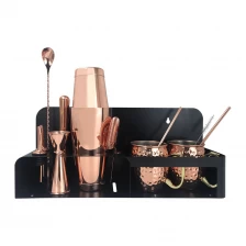Cina Cocktail Shaker Set Kit Barista 14 pieces including stainless steel support and 2 copper mulattext copper of Moscow produttore