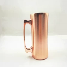 China Rose gold double Wall Stainless Steel Beer Mug with Copper Plated manufacturer