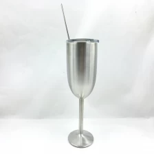 China Best housewares doudle Wall Stainless Steel Wine Goblet with PP lid manufacturer