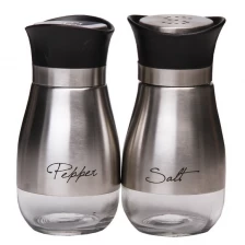 China Elegant Designed 4 Inch High Grade Stainless Steel Salt and Pepper Shakers manufacturer