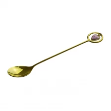 China Elegant Luxury Gold Heart Shape Stainless Steel Coffee Spoon fabrikant