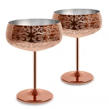 中国 蚀刻图案与镀铜饰面马提尼鸡尾酒杯 制造商