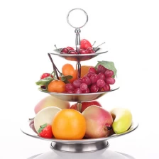 China Fashion Three layers stainless steel fruit plate manufacturer