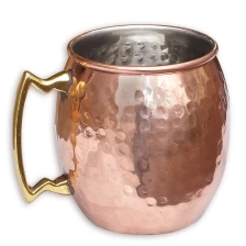 China Hammered Copper plated Stainless Steel Copper Mug Drum-Type Moscow Mule Mug manufacturer