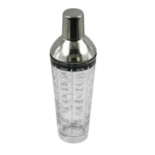 China New design Stainless steel Glass Recipe Cocktail Shaker12oz EB-B56 manufacturer