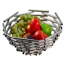China Small Size Fruit Bowl Stainless Steel Tabletop Display Fresh Fruit Basket/Fruit Holder manufacturer