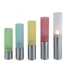 China Stainless Steel Glass Candlestick Candle Holders Set  Diwali Decorative Lights manufacturer