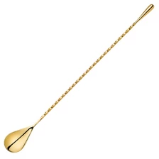 China Stainless Steel Gold Plated Teardrop Bar Spoon Mixing Spoon manufacturer