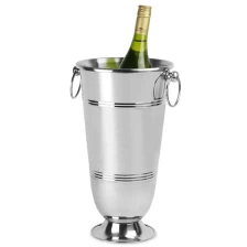 China Stainless Steel Ice Bucket Champagne Bucket with Ring Handles manufacturer