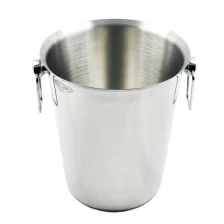 China Stainless Steel Ice Bucket with Ring Handles Deluxe Wine Champagne Cooler EB-BC66 manufacturer