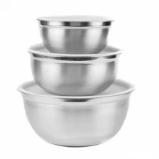 China Stainless Steel Mixing Bowls with Lids Set of 3 fabricante