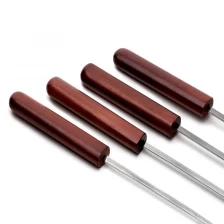China Stainless-Steel Skewers with Rosewood Handles, Stainless Steel BBQ Set manufacturer manufacturer