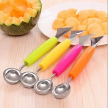 China Stainless Steel Watermelon Spoon Ice Cream Ball with Fruit Carving Knife Multifunction Kitchen manufacturer