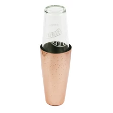 China Stainless steel Boston coppering Cocktail Shaker Hammer effect shaker EB-B55G manufacturer