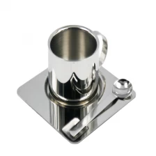 중국 스테인레스 스틸 커피 컵 커피 장비 설정 패션 차 컵 숟가락 컵 받침 EB-C33 제조업체