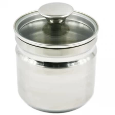 China Stainless steel Food Canister with handle cover Storage bottle EB-MF023 manufacturer