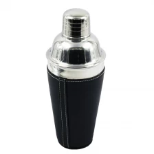 China Stainless steel cocktail shaker with Pu leather coating EB-B72 manufacturer