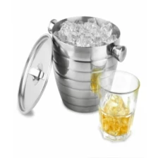 China Stainless steel ice bucket carry handles and lid manufacturer