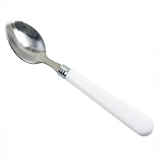 China Stainless steel soup spoon meal spoon with white grip EB-TW62 manufacturer