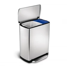 China Wide-Step Rectangular Step Trash Can Recycler, Stainless Steel rubbish can EB-P0072 manufacturer