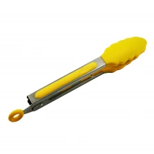 China Yellow Stainless Steel Food Tong Silicone Tongs EB-KA73 manufacturer