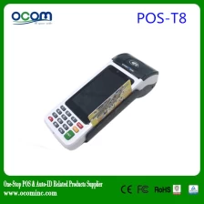 Chiny POS-T8 wholesale Mobile RFID android handheld pos terminal with printer producent