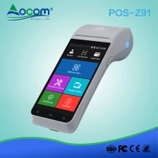 porcelana Z91 Pantalla táctil portátil restaurante máquina de facturación portátil de mano móvil inteligente Android pos terminal con impresora NFC huella digital fabricante