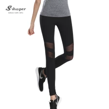 China Leggings for gymnastic clothing in breathable mesh with mesh inserts manufacturer