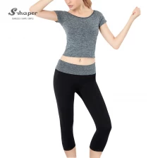 China Nylon Sportswear Crop Pants Suit Supplier manufacturer