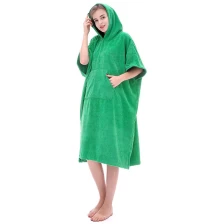 China Beach towel with hooded towel and 100% cotton poncho manufacturer