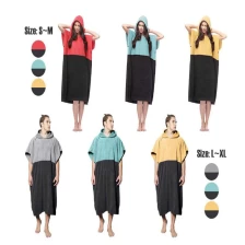Китай Custom Logo Design Thick Absorbent Beach Poncho Changing Robe Towel with Hood Flannel Microfiber производителя