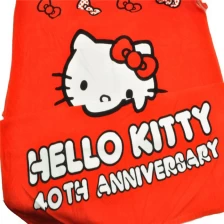 China Custom Promotional Velour Reactive Printed Hello Kitty Beach Towel manufacturer