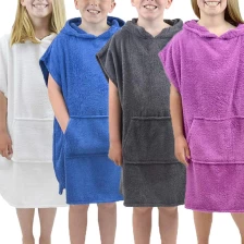 Κίνα Custom Surf Microfiber Hooded Poncho Beach Towels for Kids Hooded Towel for Teen Soft Flannel Changing Robe κατασκευαστής