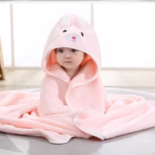 中国 Flannel Animal Microfiber Baby Bath Towel Hooded Beach Towel Kids Newborn Blanket 制造商