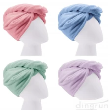 中国 超细纤维头发干燥毛巾头巾毛巾包裹 制造商