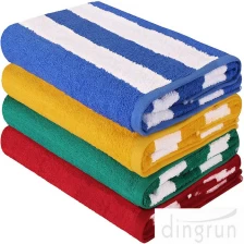 China Soft Stripe Terry Cotton Beach Towel High Absorbency Pool Towels fabrikant