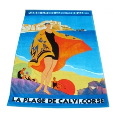China impressão de alta qualidade toalha de praia para a promoção fabricante