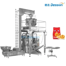 China Automatische Kurkure en andere verpakkingsmachine voor gepofte voedselzakken met 10 elektronische weegkoppen fabrikant