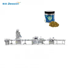 China Dession Electronic Scale Weighing CBD Hemp Flower Jar Filling Capping Labeling Machine Factory manufacturer
