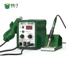 China Best 878D 2 in 1 digital display lead-free 110V/220V hot air soldering station manufacturer