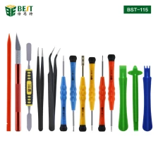 China New Arrival BST-115 phone repair kit Mobile Phone Repairing hand tools set repair kits with tweezers screwdrivers pry tools manufacturer