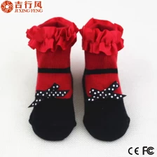 China De populaire stijlen van hete verkoop van baby sokken met decoratieve strik, baby sokken fabrikant China fabrikant