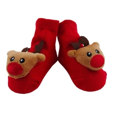 Κίνα Baby πρώτη κάλτσες Χριστουγέννων, κάλτσες μωρών κατασκευαστές, προσαρμοσμένες 3D μωρό βαμβακερά κάλτσες κατασκευαστής