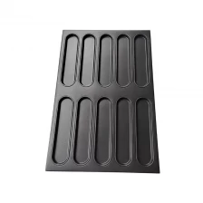 China 10 Molds Hot Dog Bun Pan Bread Baking Tray manufacturer