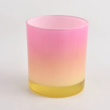 China ombre colored glass candle holder unique candle jars manufacturer
