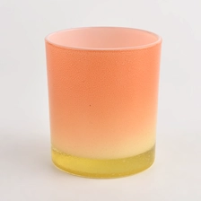 China orange glass candle vessel for home decor 8oz jar manufacturer
